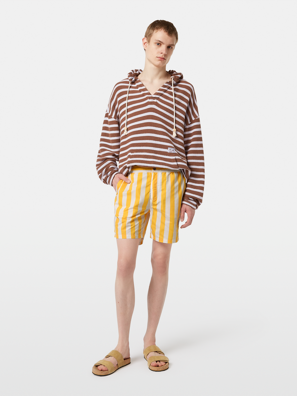 Striped Mid-Length Swimshort