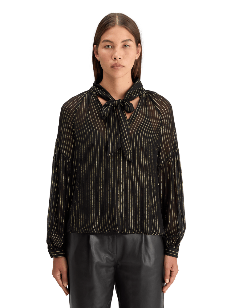 Bow Neck Lurex Top