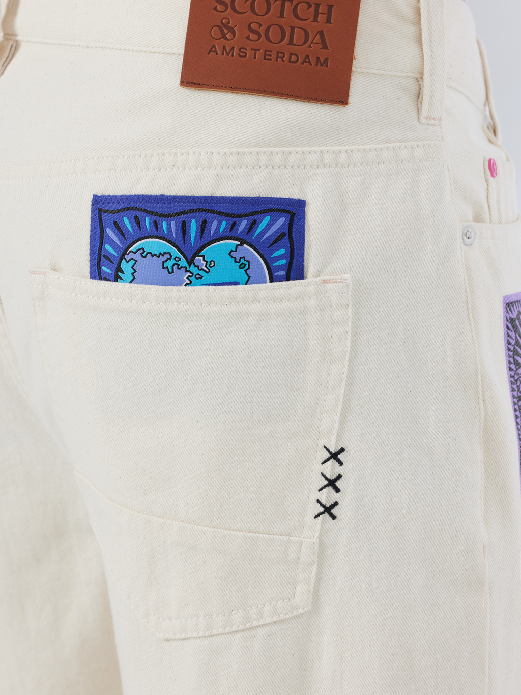 Scotch & Soda x Burton Morris Unisex Straight Leg Jeans | Ecru Love