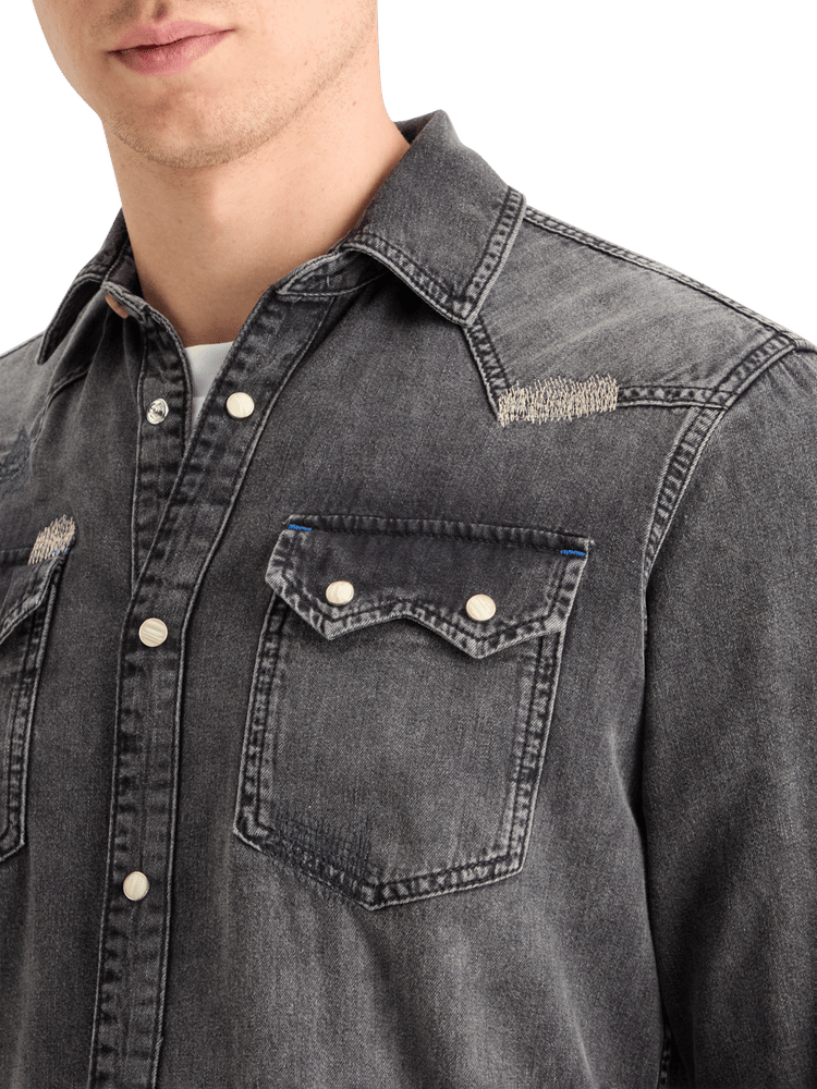 Scotch & Soda x Joe Jonas Western Denim Shirt | Vintage Black