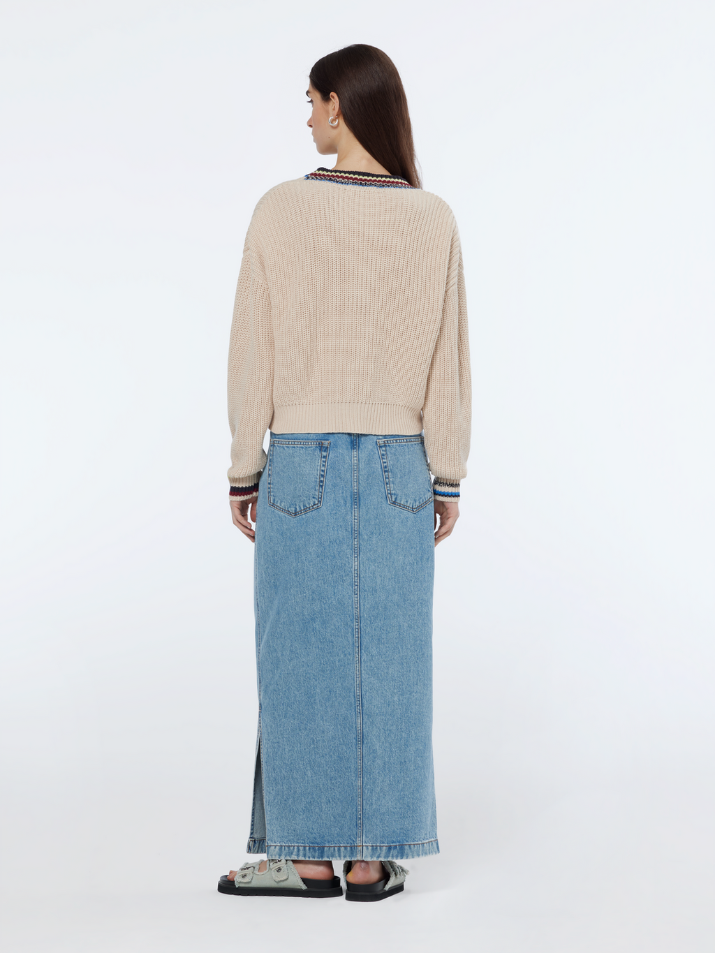 Relaxed Stripe Trim Cardigan