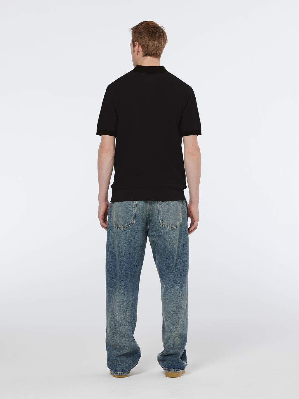 Structured Knit Contrast Polo