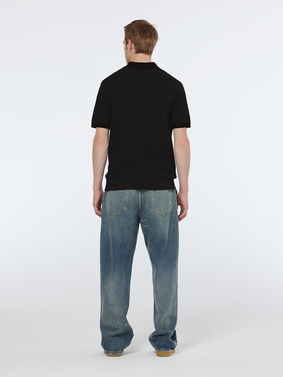 Structured Knit Contrast Polo