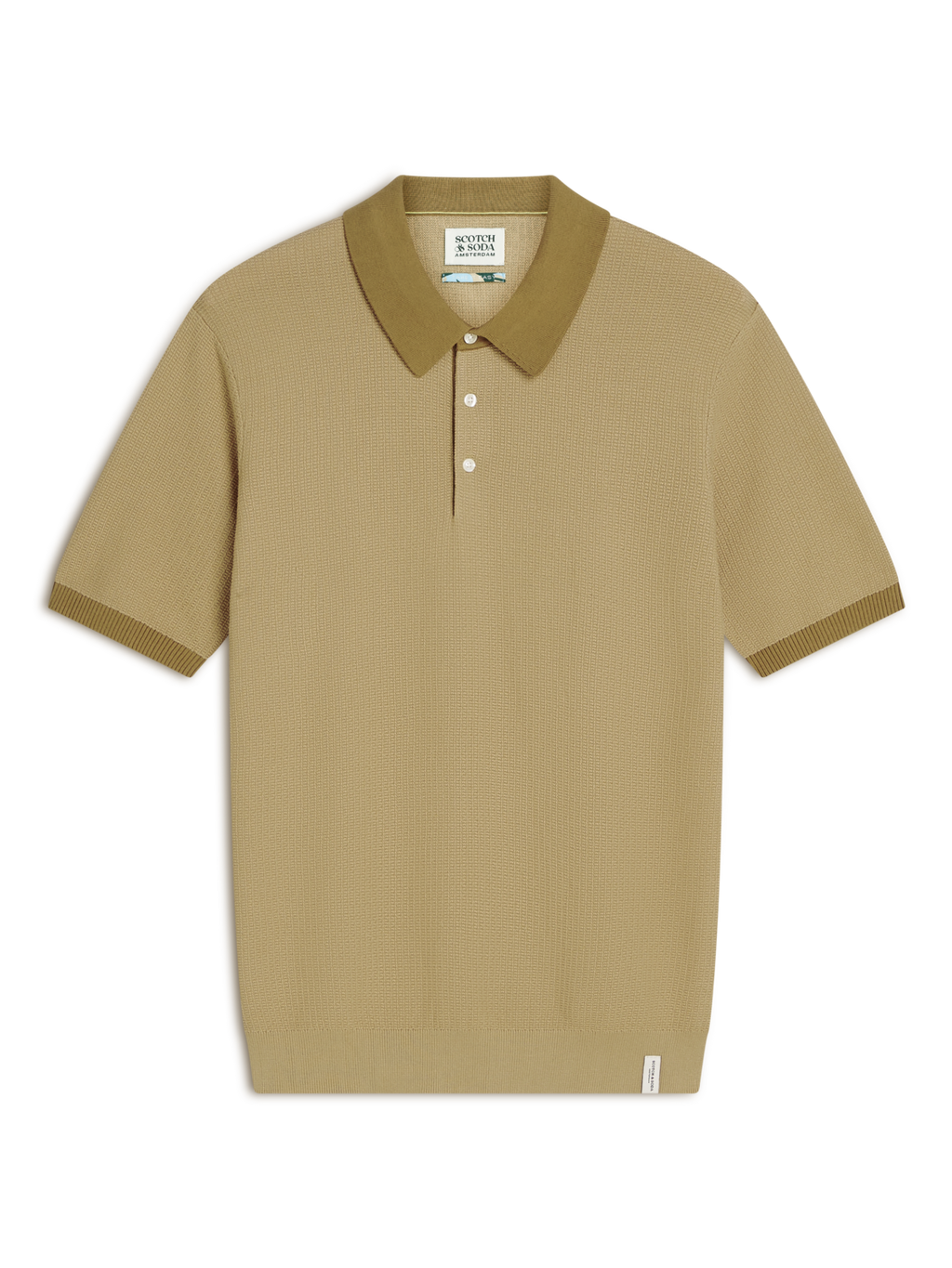 Structured Knit Contrast Polo