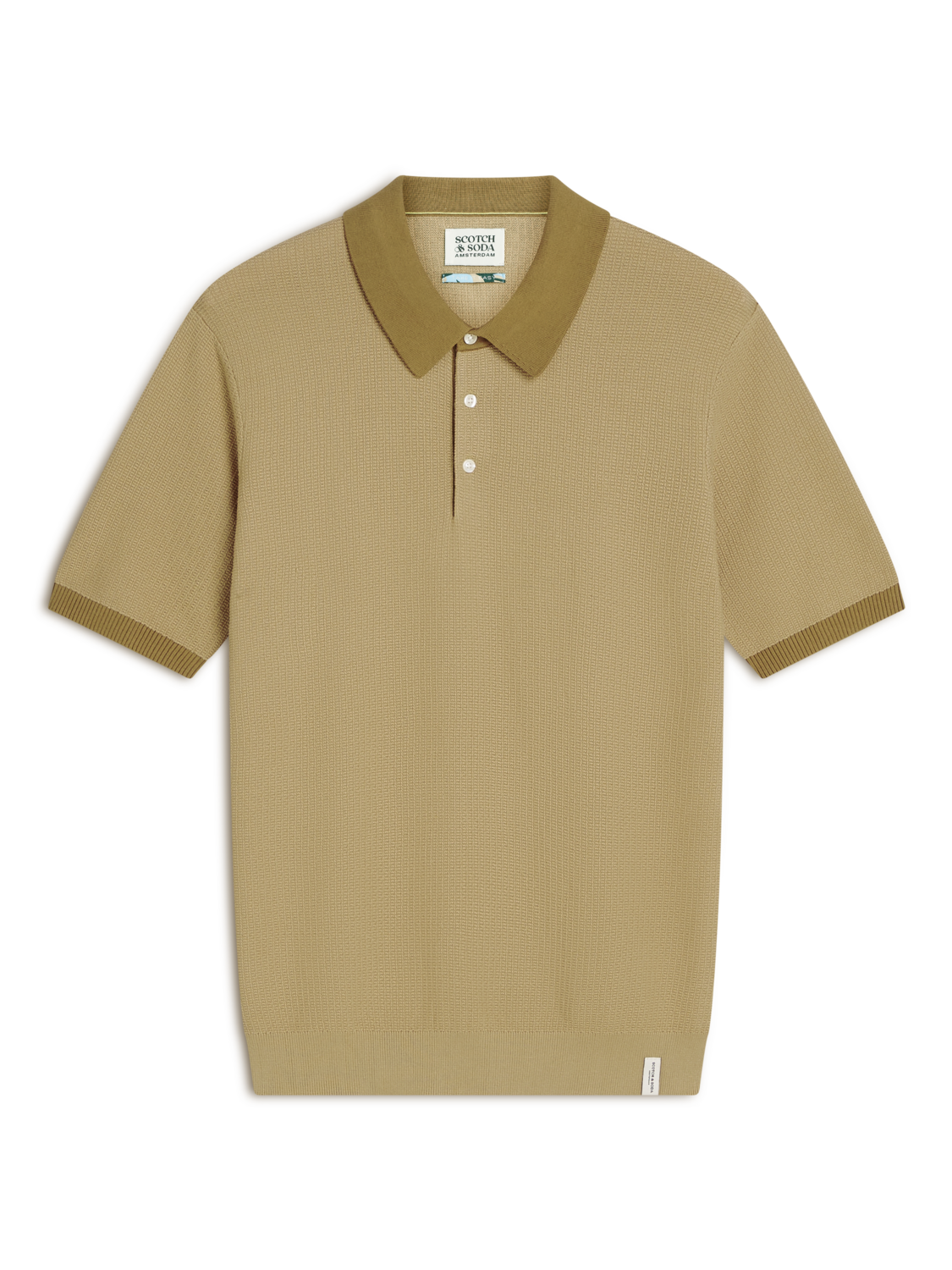 Structured Knit Contrast Polo