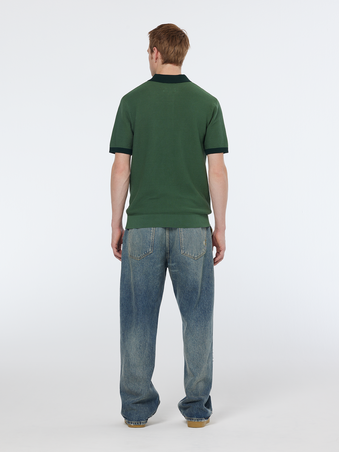 Structured Knit Contrast Polo