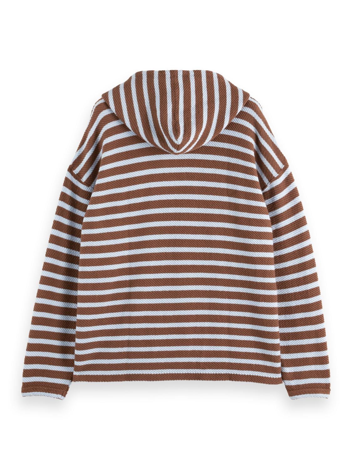 Loose-Fit Striped Slub Terrycloth Hoodie