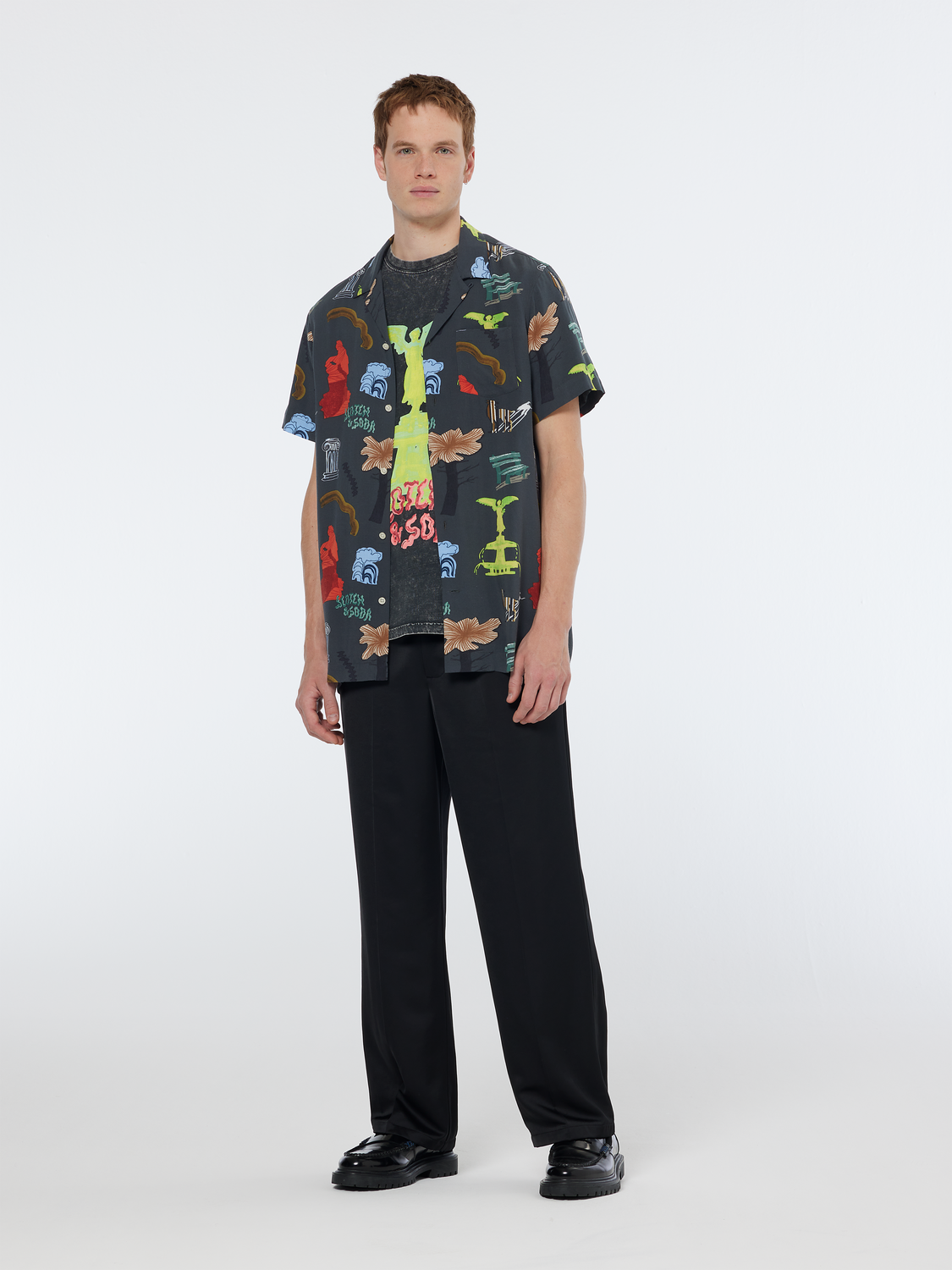 Regular Fit Short Sleeve Park Print Shirt