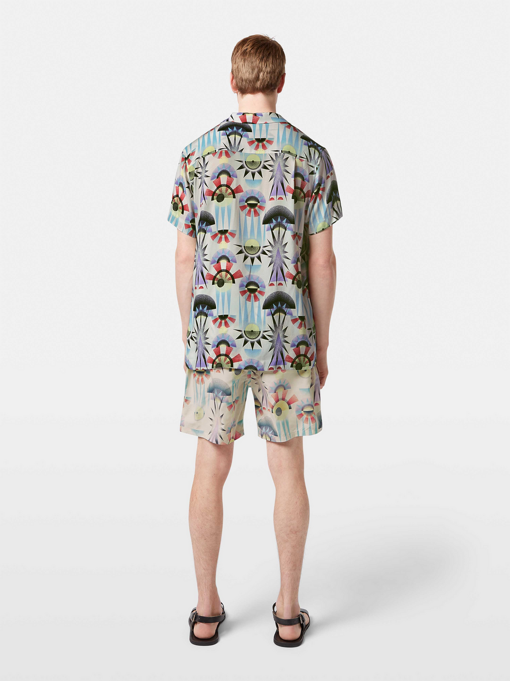 Printed Regular-Fit Viscose Short Sleeve Shirt