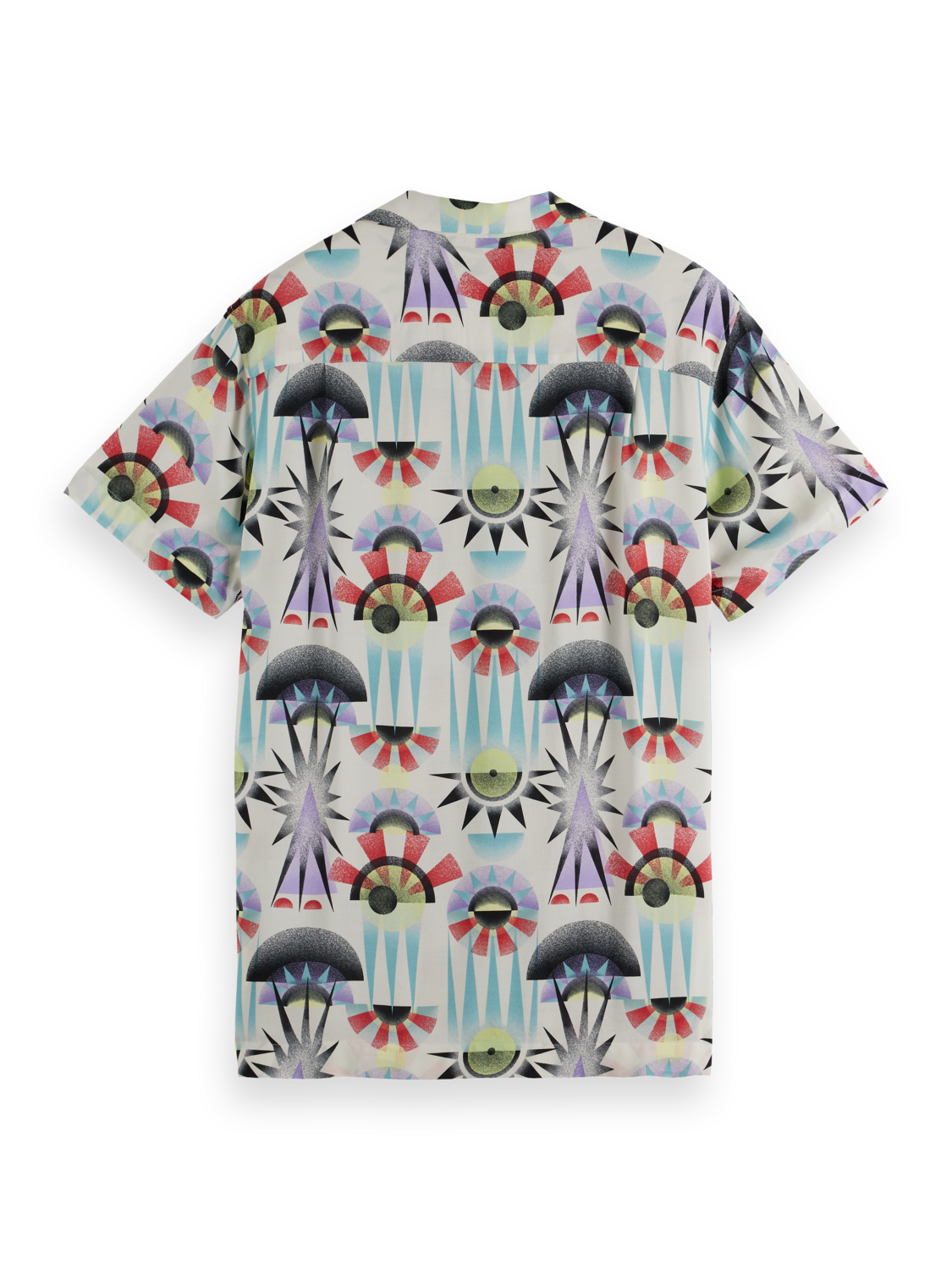 Printed Regular-Fit Viscose Short Sleeve Shirt