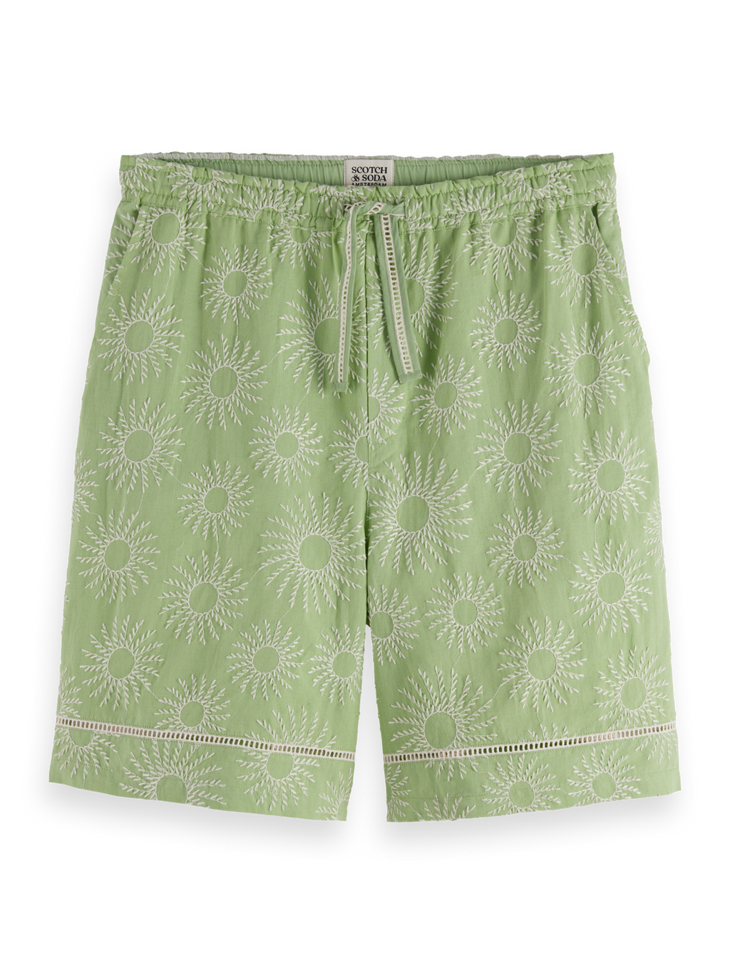 Embroidered Cotton-Linen Bermuda Short