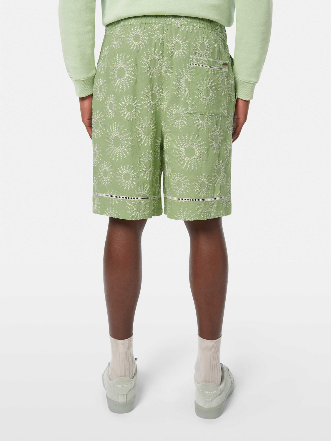 Embroidered Cotton-Linen Bermuda Short