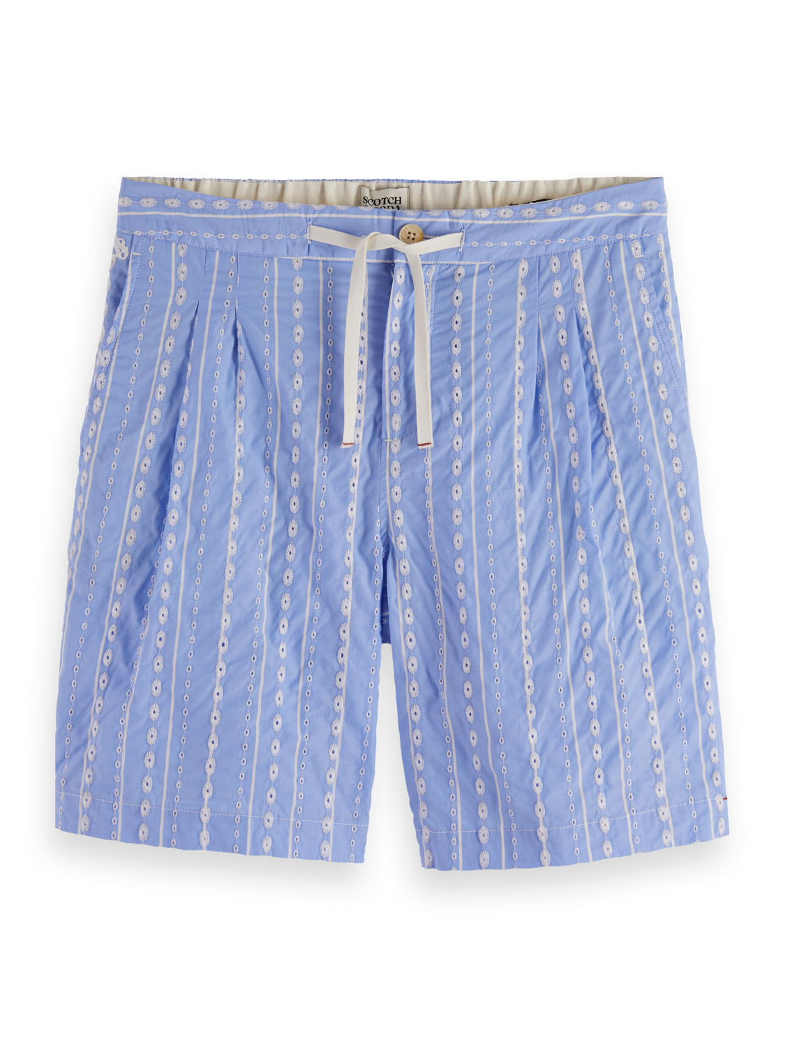Twilt Embroidered-Stripe Seersucker Bermuda Short