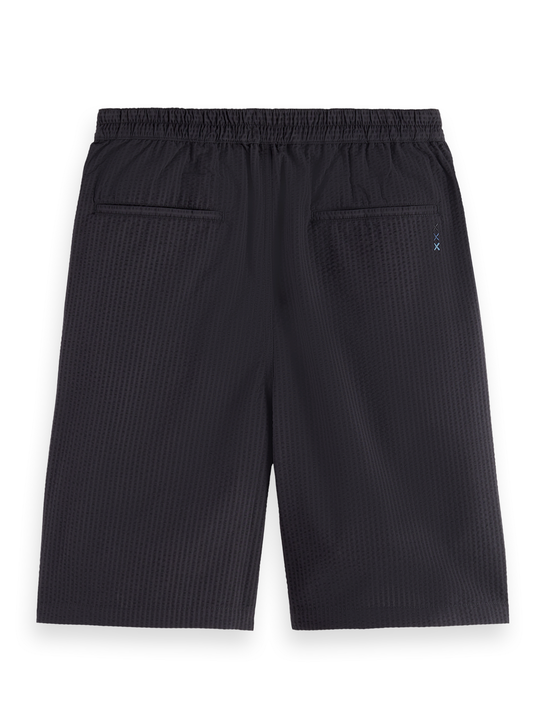 Loose Fit Pleated Seersucker Bermuda Short
