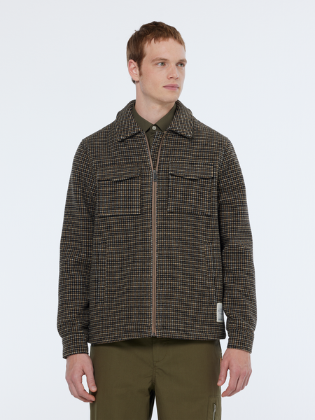 Scotch & soda bonded wool jacket check & solids black clearance