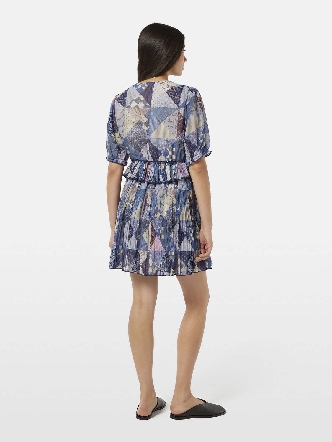 Quilted Pleated Mini Dress