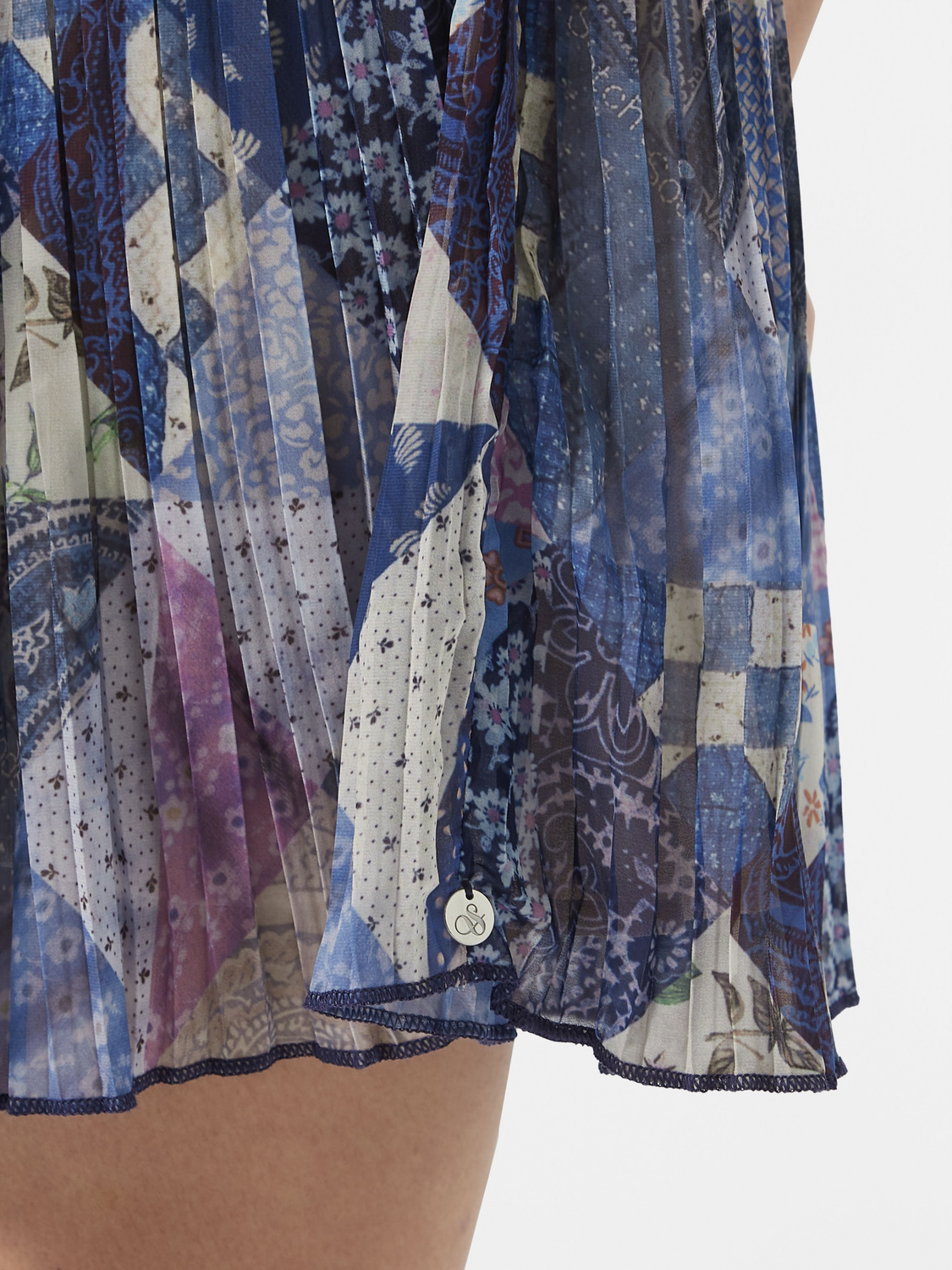 Quilted Pleated Mini Dress