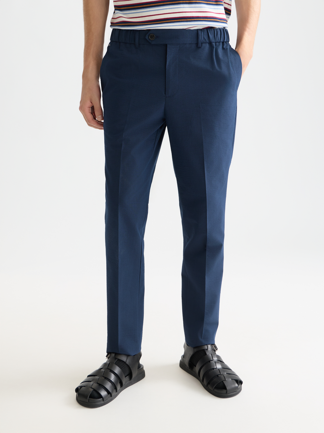 Warren Seersucker Cotton-Blend Regular Straight-Fit Jogger