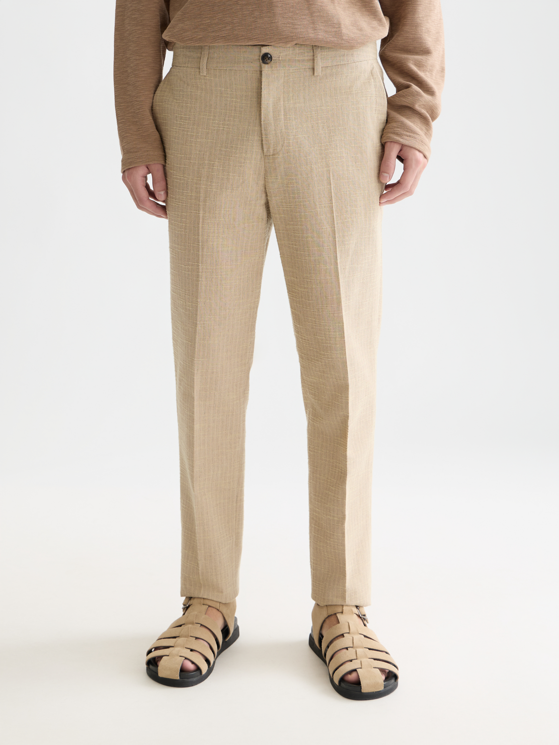 Stuart Structured Linen-Blend Slim-Fit Chino