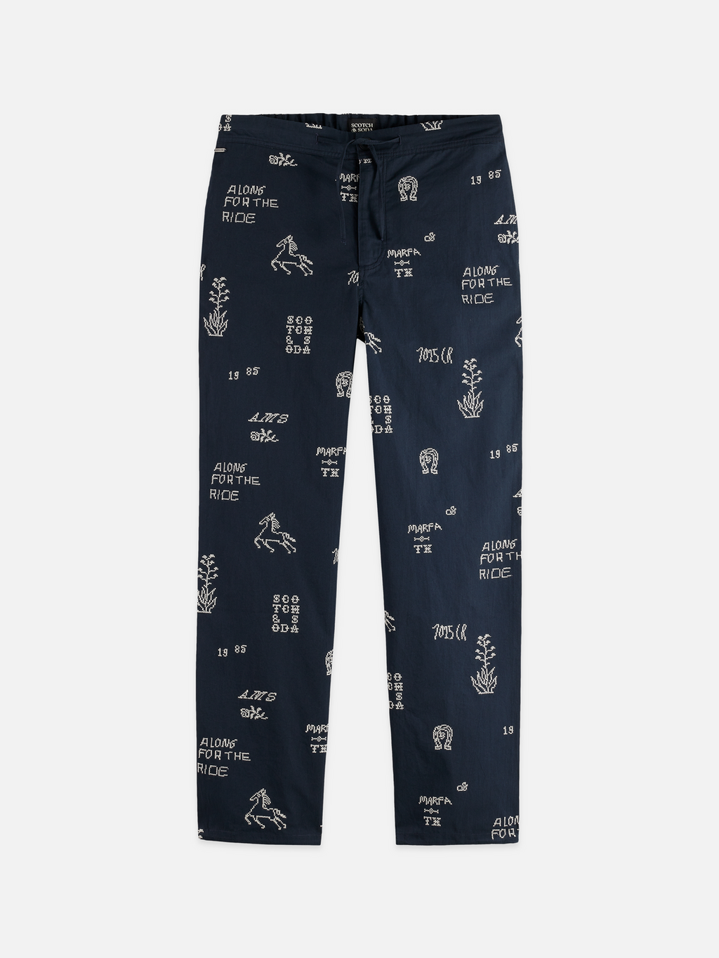 Embroidered Cotton-Blend Relaxed Straight-Fit Chino