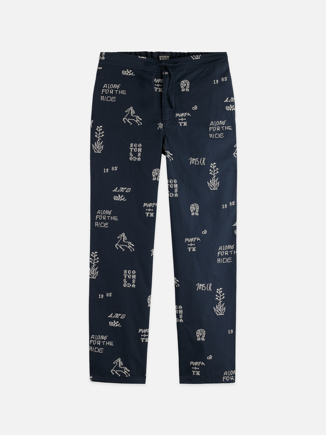 Embroidered Cotton-Blend Relaxed Straight-Fit Chino