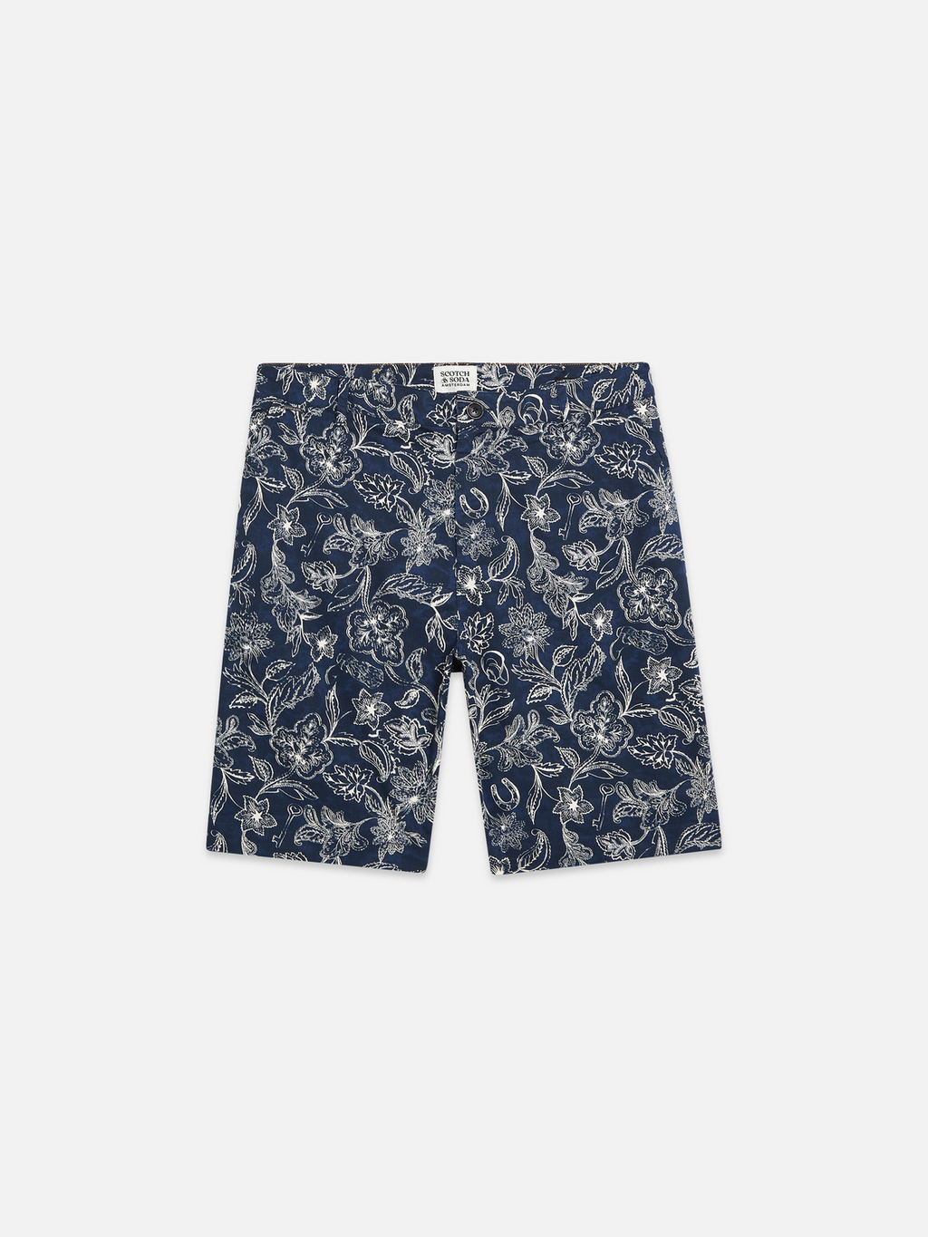 Stuart Printed Stretch Cotton Chino Shorts