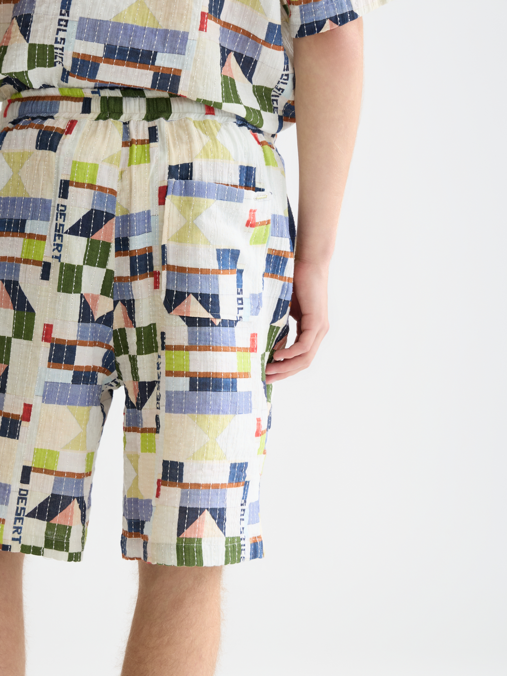Topstitched Printed Cotton Relaxed-Fit Bermuda Shorts