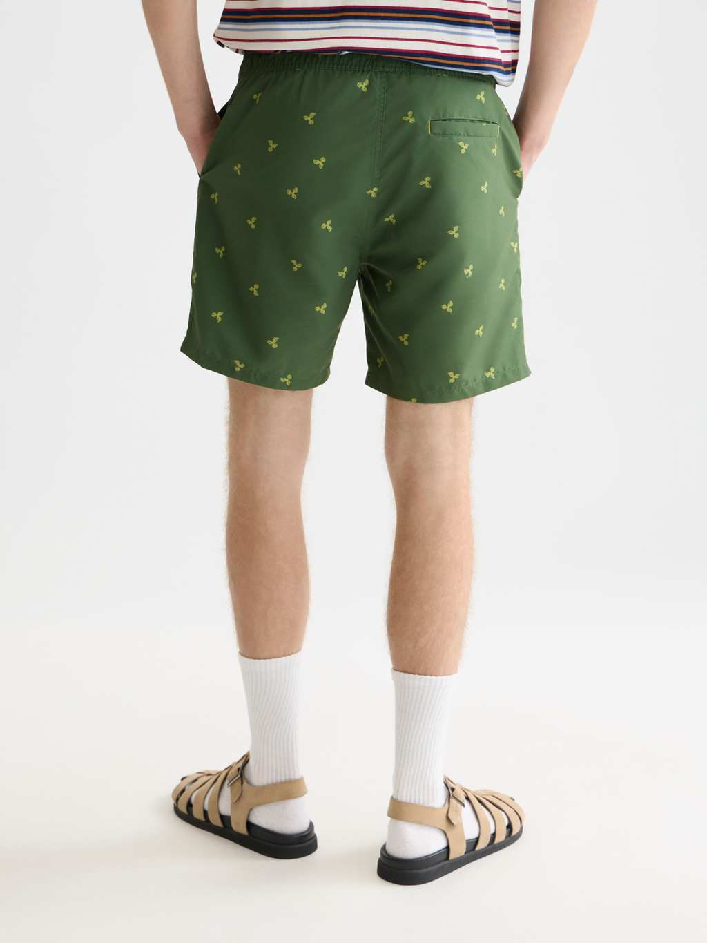 Mini Print Mid-Length Swim Shorts