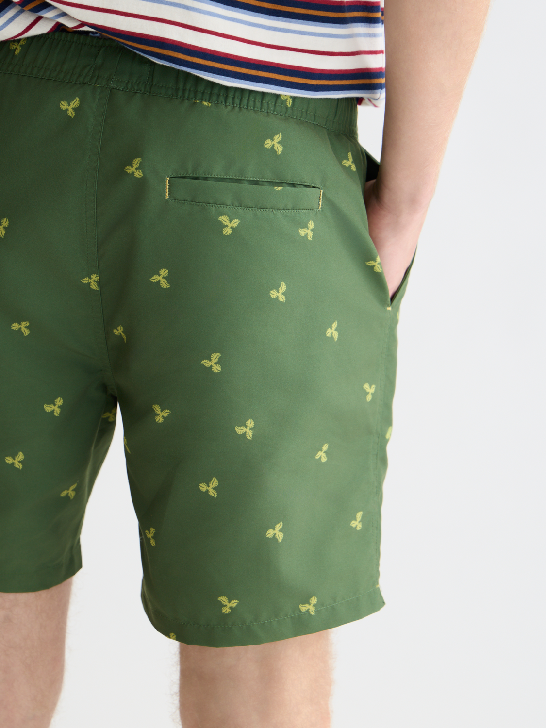 Mini Print Mid-Length Swim Shorts