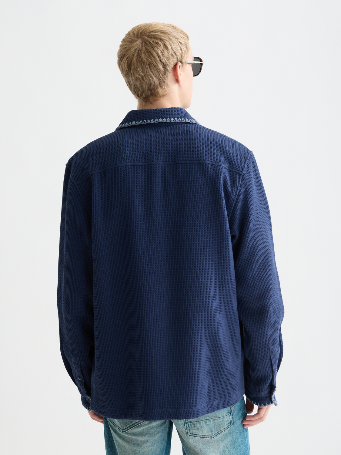 Waffle Structure Relaxed-Fit Shirt