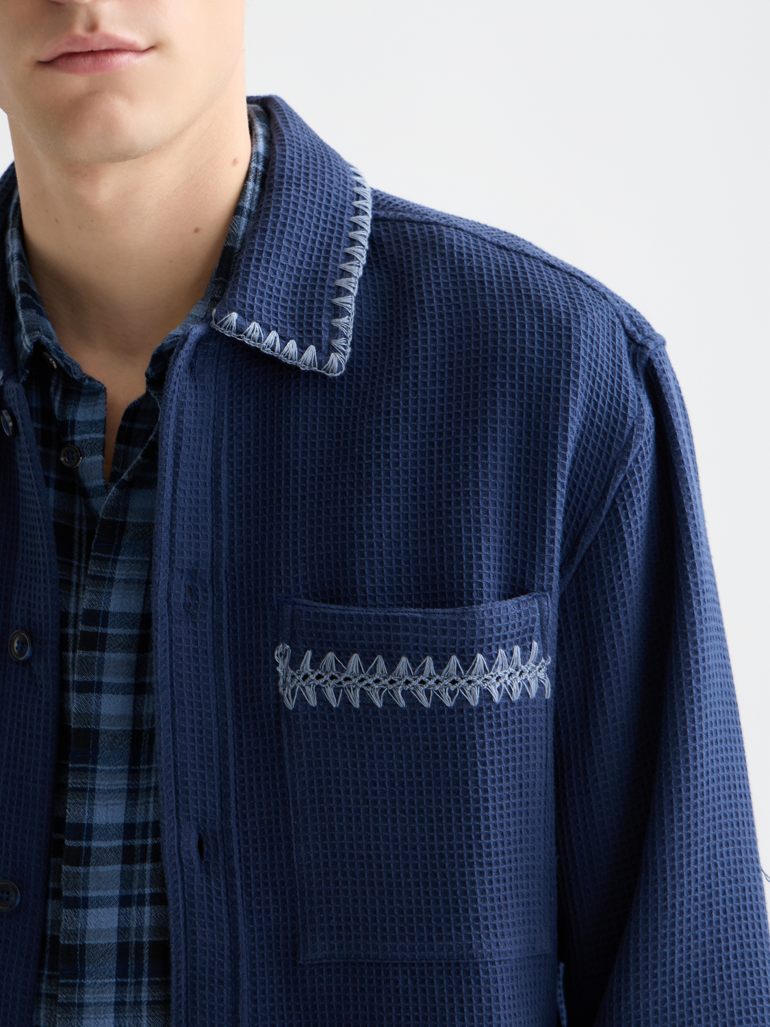 Waffle Structure Relaxed-Fit Shirt