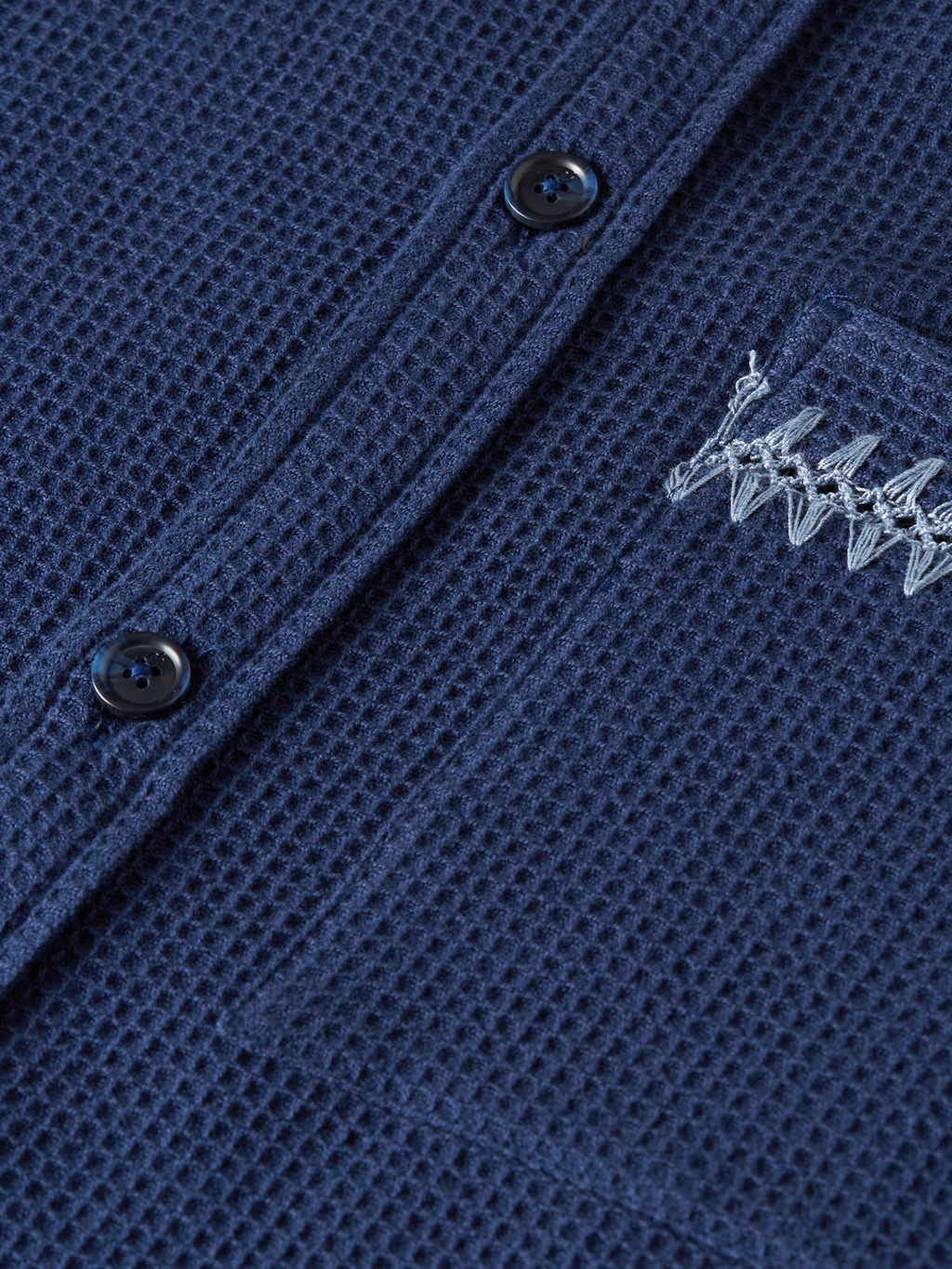 Waffle Structure Relaxed-Fit Shirt