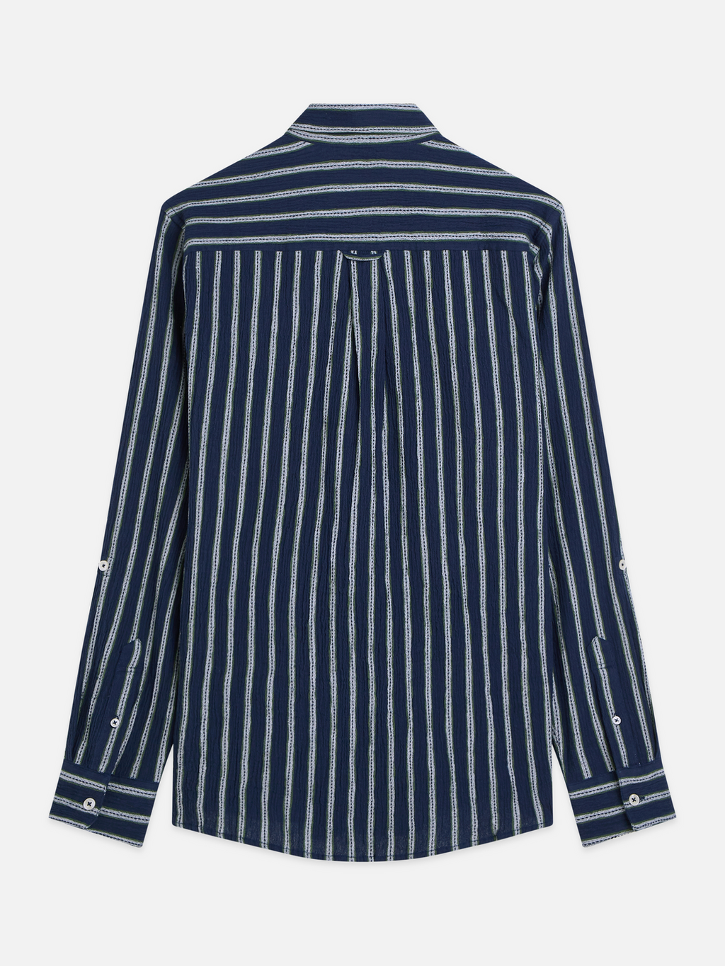 Striped Crinkle Structure Regular-Fit Shirt