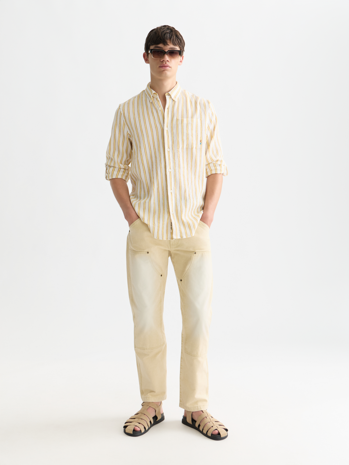 Striped Crinkle Structure Regularfit Shirt