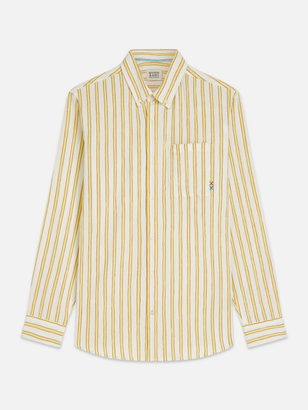 Striped Crinkle Structure Regularfit Shirt