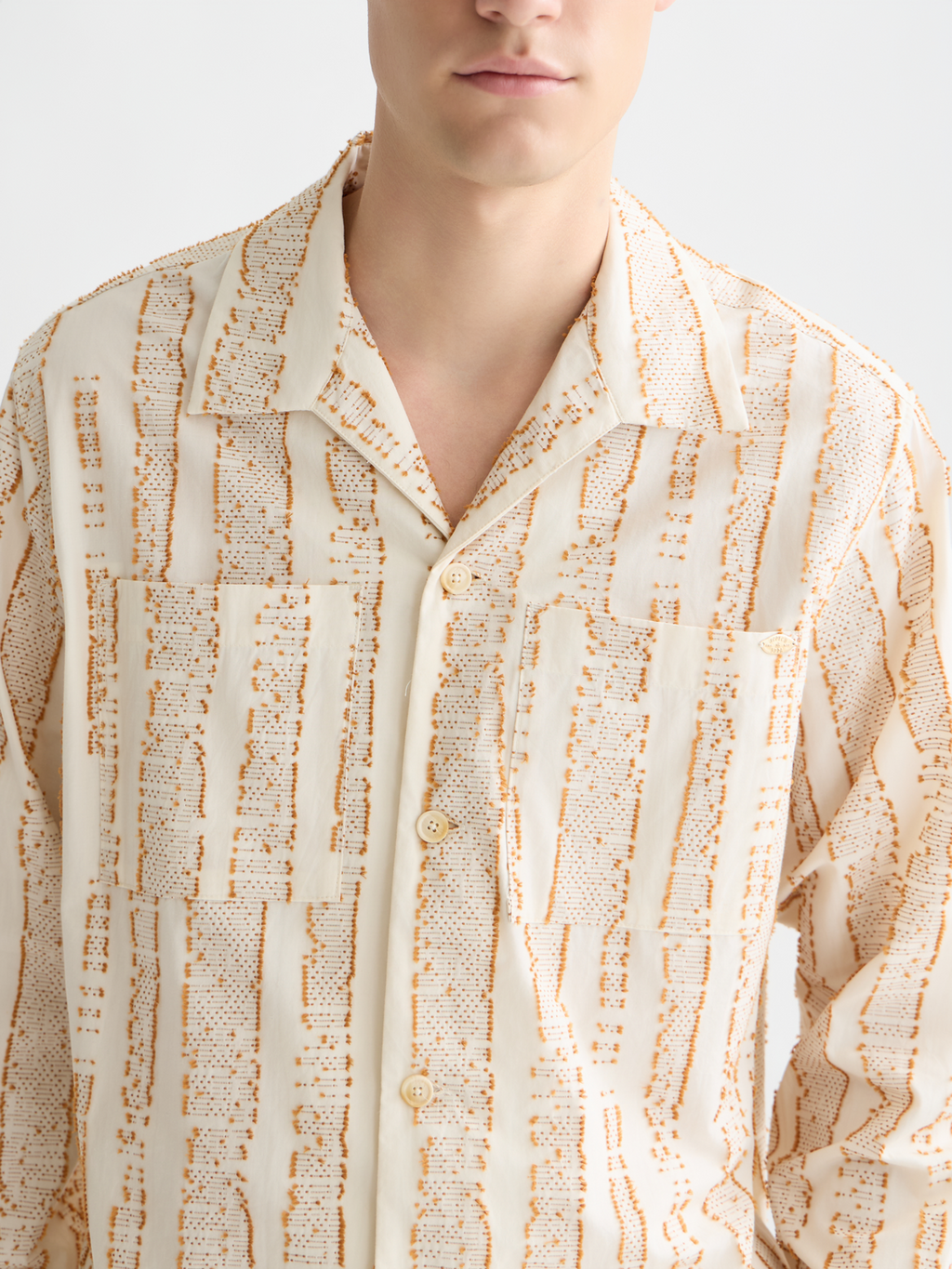 Jacquard Structure Boxy-Fit Shirt