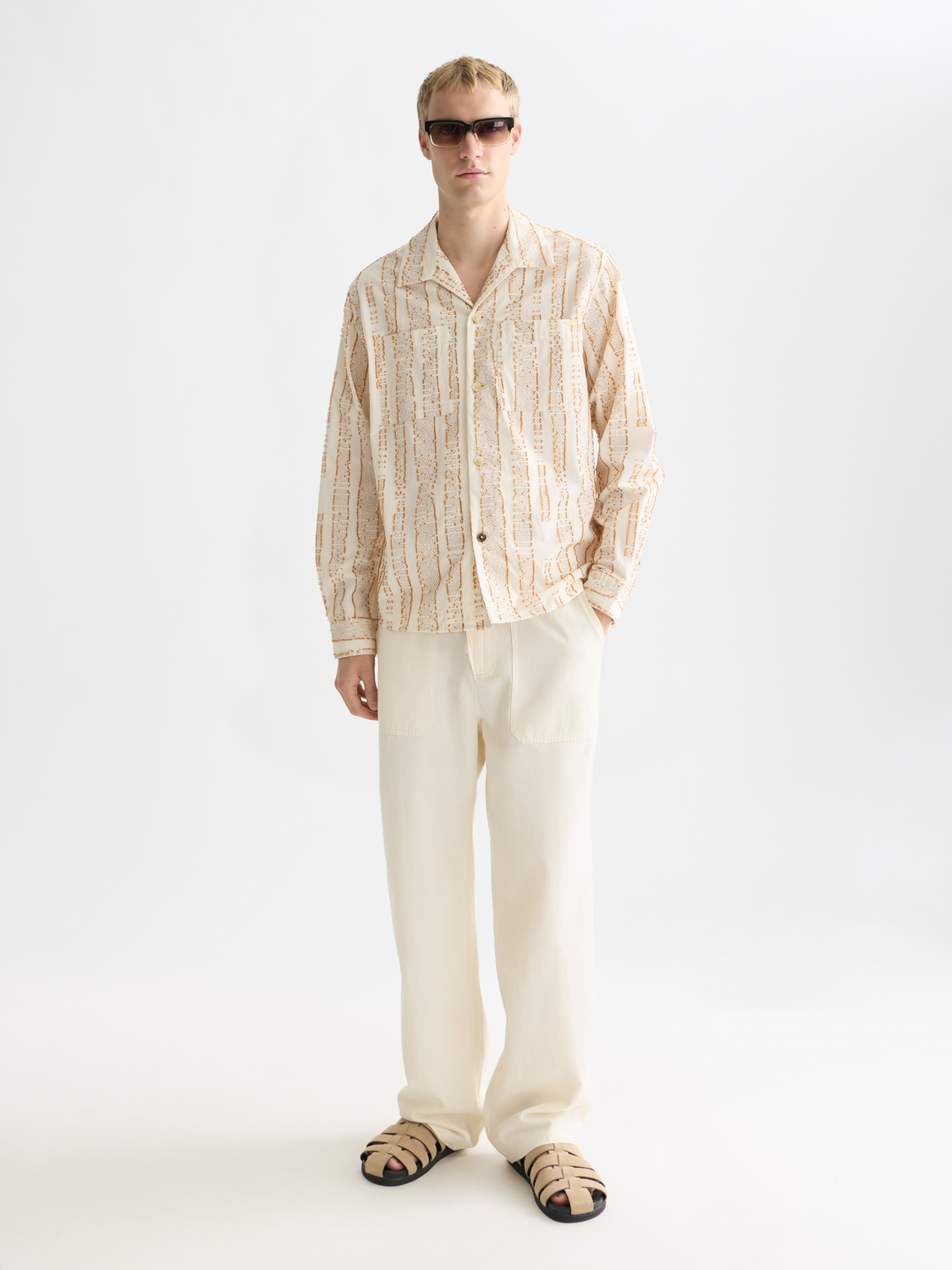 Jacquard Structure Boxy-Fit Shirt