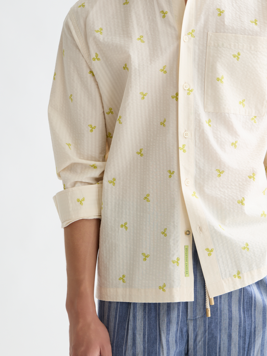 Printed Seersucker Relaxed-Fit Shirt
