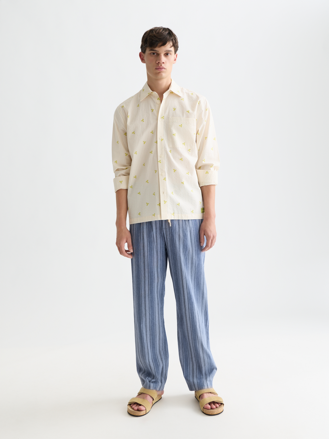 Printed Seersucker Relaxed-Fit Shirt