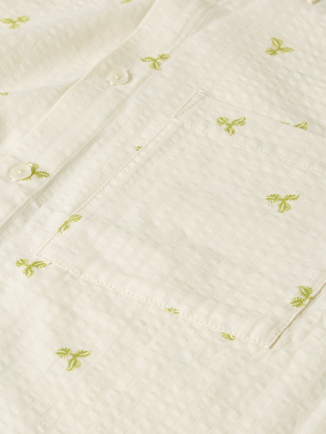 Printed Seersucker Relaxed-Fit Shirt