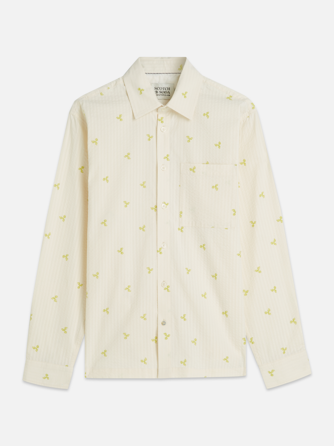 Printed Seersucker Relaxed-Fit Shirt