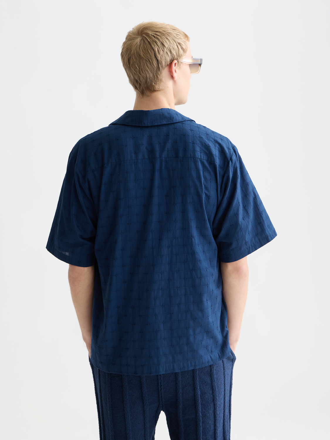 Embroidered Structured Relaxed-Fit Short-Sleeve Shirt