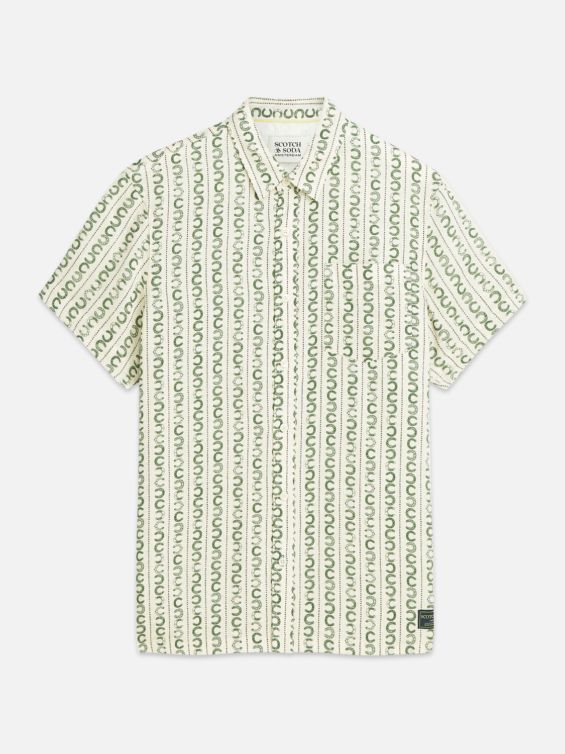 Printed Linen Regular-Fit Short-Sleeve Shirt