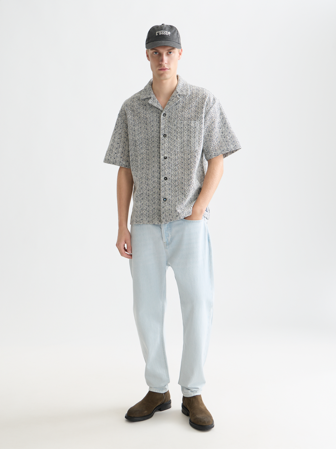 Embroidered Relaxed-Fit Short Sleeve Shirt