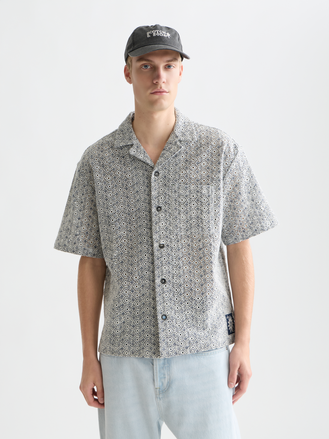 Embroidered Relaxed-Fit Short Sleeve Shirt