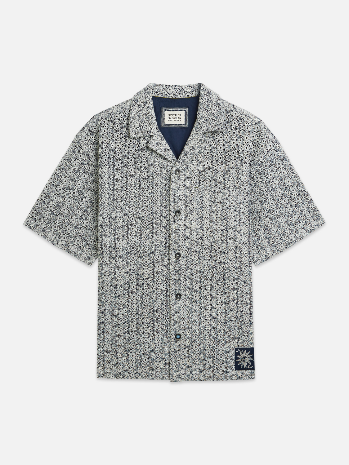 Embroidered Relaxed-Fit Short Sleeve Shirt