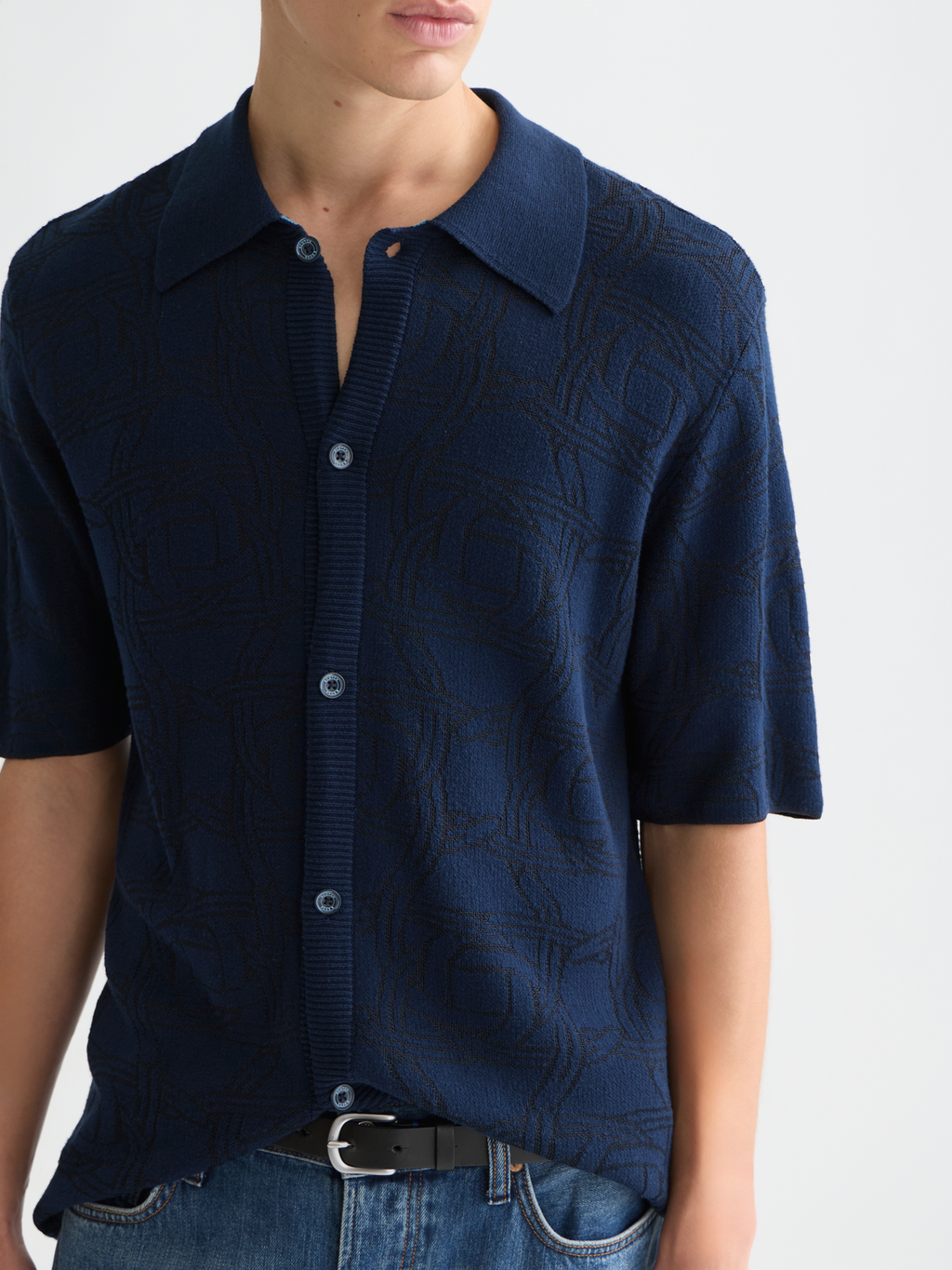 Toneontone Knitted Short Sleeve Shirt