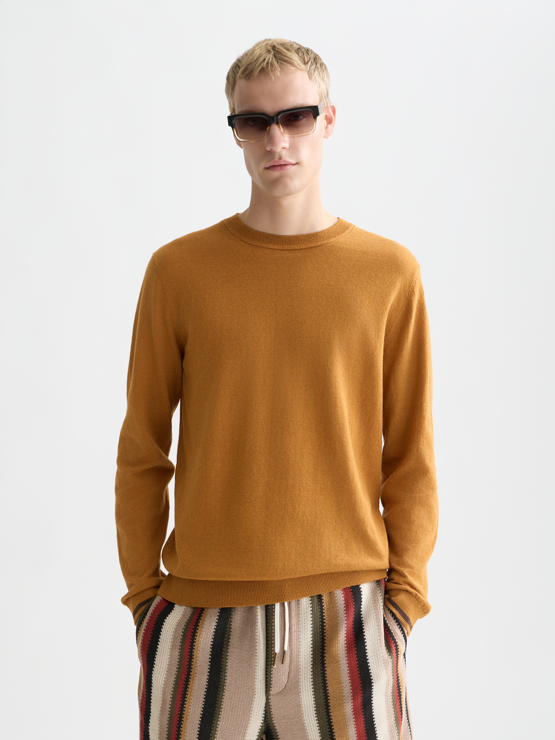 Linen-Blend Regular-Fit Pullover