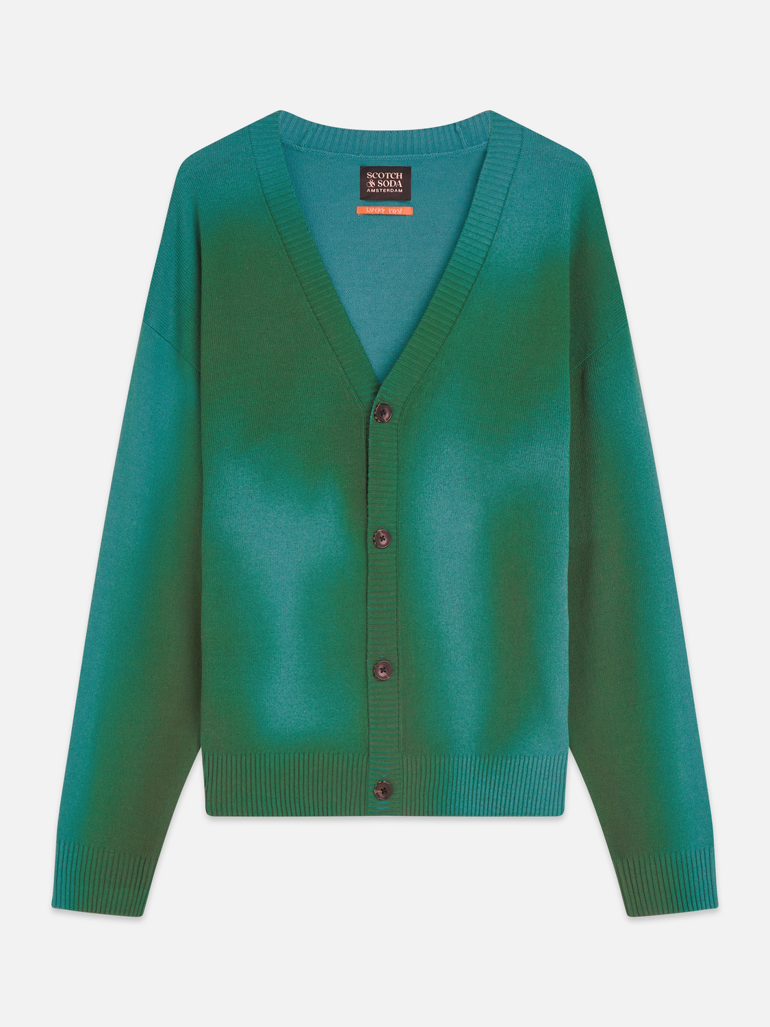 Printed Two Tone Relaxed-Fit Cardigan