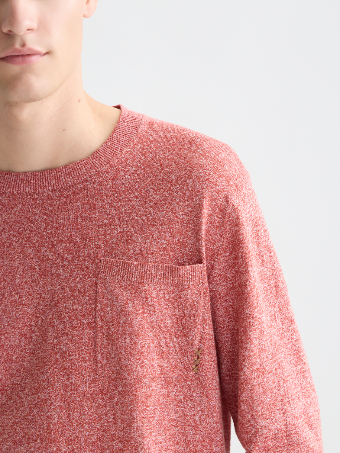 Linen-Blend Melange Regular-Fit Pullover